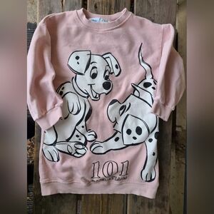 ZARA DISNEY SZ 4-5Y VGUC PINK 101 DALMATIANS print loose fit tunic Sweatshirt
